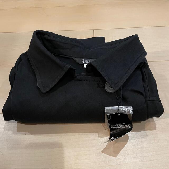 ニッセン(ニッセン)のトレンチコート　大きいサイズ　9Lサイズ　ブラック　黒　スマイルランド レディースのジャケット/アウター(トレンチコート)の商品写真