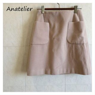 アナトリエ(anatelier)のワールド　anatelier ピンクベージュ　秋冬スカート　ミニ　くすみ(ミニスカート)