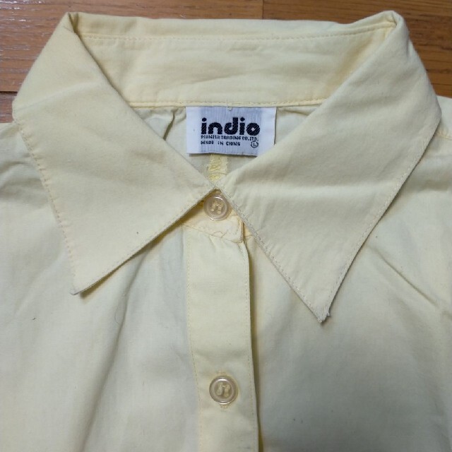 indio(インディオ)の【indio】半袖シャツ クリームイエロー キッズ/ベビー/マタニティのキッズ服女の子用(90cm~)(ブラウス)の商品写真