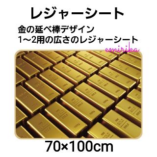 レジャーシート　写真柄　70×100cm　お弁当に！　インスタ映え　ゴールド　金(弁当用品)