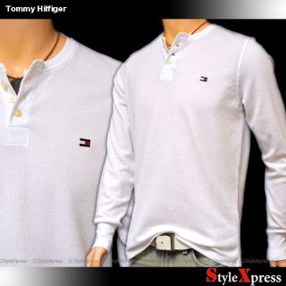 トミーヒルフィガー(TOMMY HILFIGER)の新品 トミーヒルフィガー 白 S M L XL ヘンリーネック ワッフルロンT(Tシャツ/カットソー(七分/長袖))