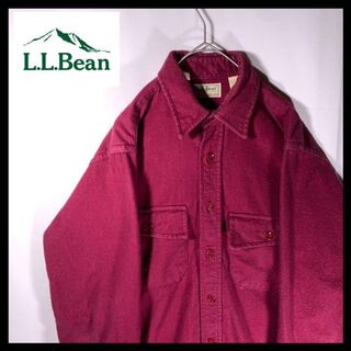 エルエルビーン(L.L.Bean)の希少 USA製 90s 古着 L.L.Bean ヘビー ネルシャツ ワインレッド(シャツ)