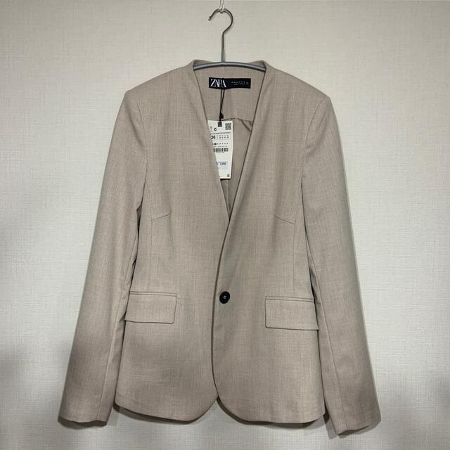 ZARA ノーカラージャケット 新品未使用 | フリマアプリ ラクマ