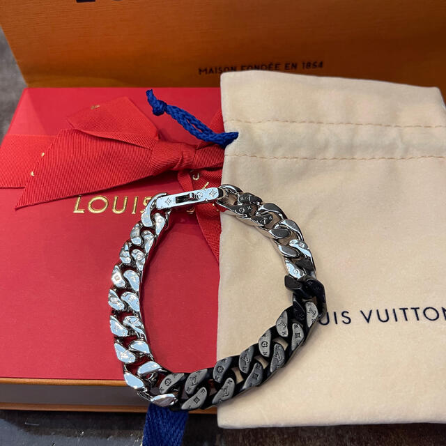 LOUIS VUITTON(ルイヴィトン)のルイヴィトン　ブラスレ・LVチェーンリンクス　シルバー　ブラック　ミックス メンズのアクセサリー(ブレスレット)の商品写真