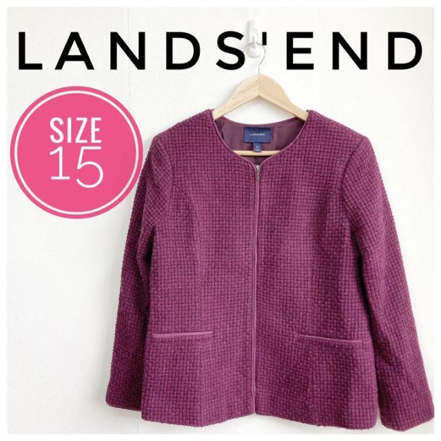 LANDS’END(ランズエンド)の【おしゃれ♪♪】LANDS'END　レディース　ジャケット　フォーマル　パープル レディースのジャケット/アウター(ノーカラージャケット)の商品写真