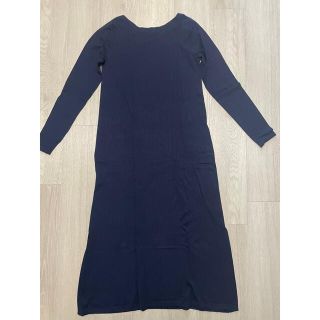 マウジー(moussy)の最初値下!新品マウジー前後着用ワンピースロング　ブラックバイ(ロングワンピース/マキシワンピース)