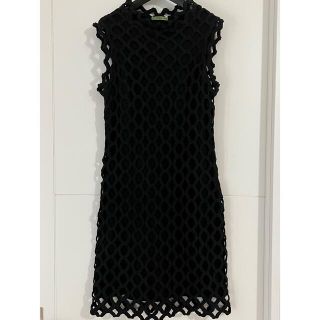 ヴィヴィアンタム(VIVIENNE TAM)の【美品】VIVIENNE TAMワンピース　ブラック(ひざ丈ワンピース)