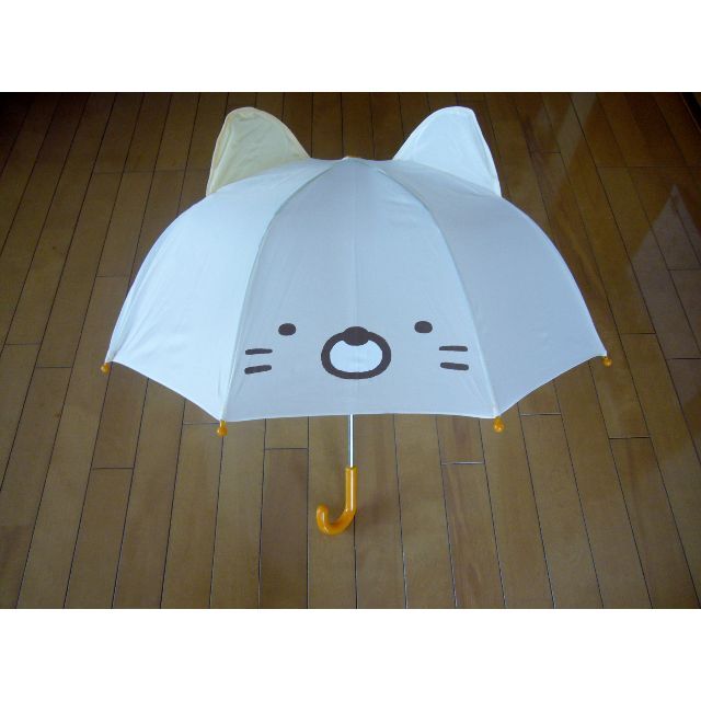 値下げ中●子供用耳付き傘・すみっコぐらし 　ねこ・雨の日が楽しくなりそう・新品・ キッズ/ベビー/マタニティのこども用ファッション小物(傘)の商品写真