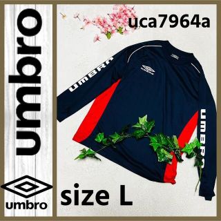 アンブロ(UMBRO)の【良品　春物】アンブロ　ストレッチ長袖t メンズm ネイビー(Tシャツ/カットソー(七分/長袖))