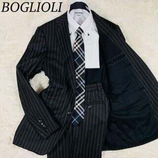 ボリオリ(BOGLIOLI)の【美品】ボリオリ カシミア混 シングル セットアップ スーツ 黒 46 M位(セットアップ)