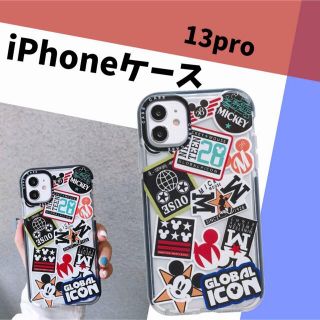 ワッペン風 iPhoneケース 13Pro 透明 スケルトン 夏 派手(iPhoneケース)