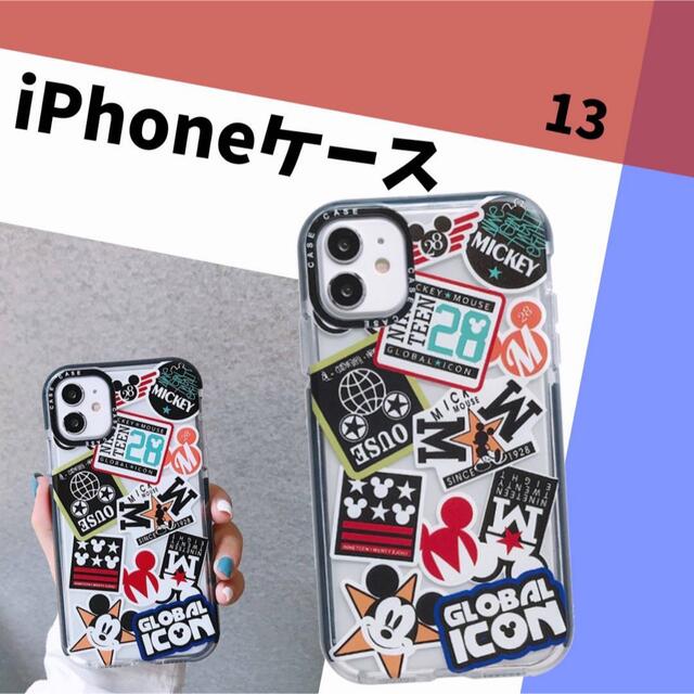 ワッペン風 iPhoneケース 13 透明 スケルトン 夏 派手 スマホ/家電/カメラのスマホアクセサリー(iPhoneケース)の商品写真