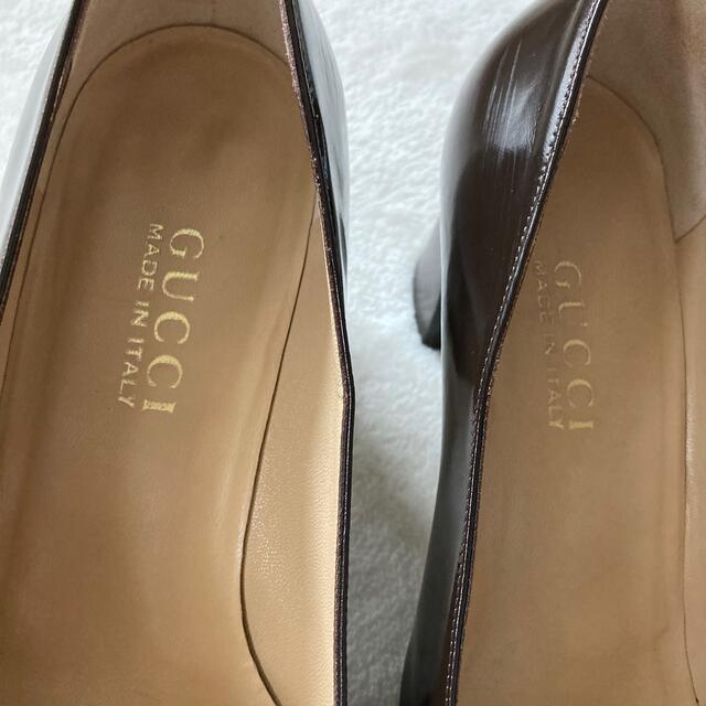 Gucci(グッチ)のOLD GUCCI パンプス ブラウン スクエア　ホースビット レディースの靴/シューズ(ハイヒール/パンプス)の商品写真