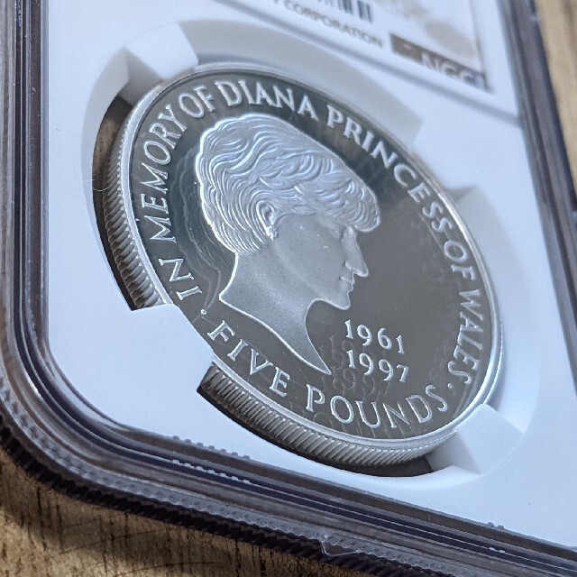 1999 イギリス ダイアナ妃追悼 £5 プルーフ銀貨 NGC PF68UC ①