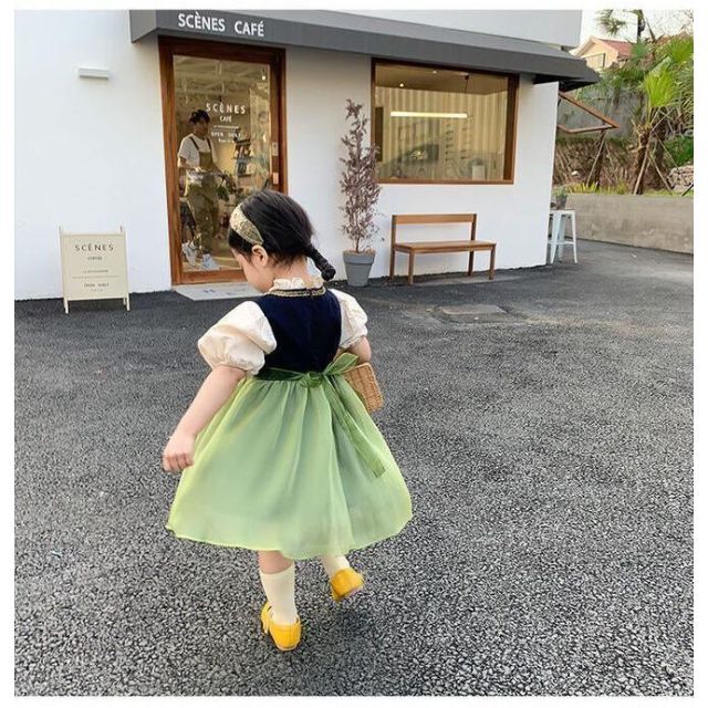 人気♡　夏物新作　アナ風プリンセス チュールドレス キッズ/ベビー/マタニティのキッズ服女の子用(90cm~)(ワンピース)の商品写真