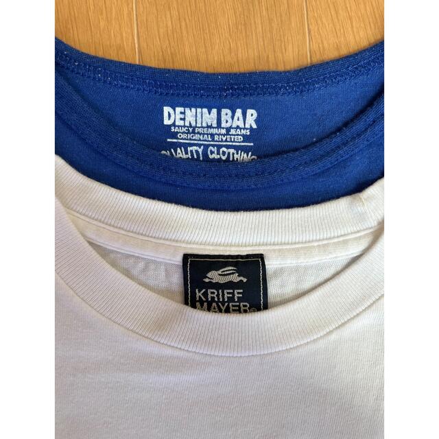 KRIFF MAYER(クリフメイヤー)の☆白と青のTシャツ120サイズ☆2枚セット^ ^ キッズ/ベビー/マタニティのキッズ服男の子用(90cm~)(Tシャツ/カットソー)の商品写真