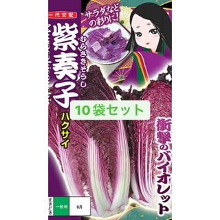 8月蒔き　紫ハクサイ種子10袋セット　　　1袋40粒　紫奏子(ナント種苗)(野菜)