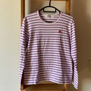 コムデギャルソン(COMME des GARCONS)のプレイコムデギャルソン　ボーダーロンT レディース　L size(Tシャツ(長袖/七分))