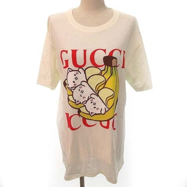 Gucci(グッチ)のグッチ 21SS ばなにゃ Ｔシャツ 半袖 クルーネック 国内正規 コットン S レディースのトップス(Tシャツ(半袖/袖なし))の商品写真