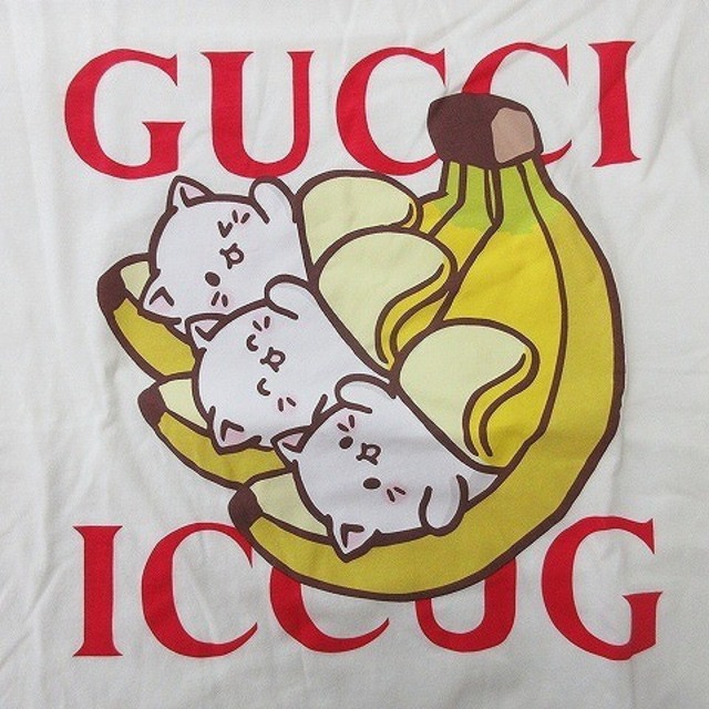 Gucci(グッチ)のグッチ 21SS ばなにゃ Ｔシャツ 半袖 クルーネック 国内正規 コットン S レディースのトップス(Tシャツ(半袖/袖なし))の商品写真