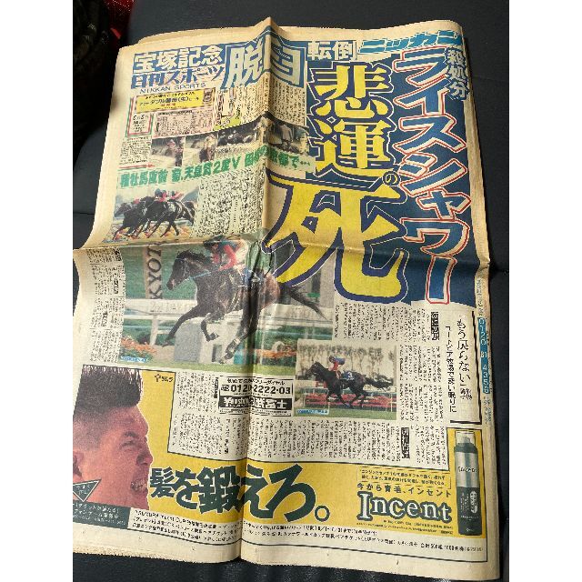 「殺処分ライスシャワー悲運の死」日刊スポーツ新聞1995(平成7)年6月5日