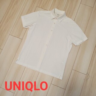 ユニクロ(UNIQLO)の【UNIQLO】ユニクロ／エアリズムフルオープンポロシャツ／S／ホワイト(ポロシャツ)