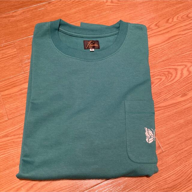 needles ニードルス studious 別注 ポケット Tシャツ 緑 XL