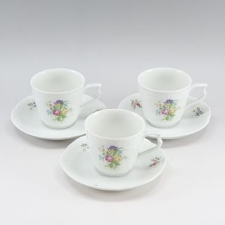 ローゼンタール(Rosenthal)の【Rosenthal】ローゼンタール クラシックローズ カップ＆ソーサー×3 ポーセリン _ 食器(グラス/カップ)