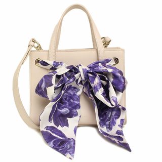 サルヴァトーレフェラガモ(Salvatore Ferragamo)のサルヴァトーレフェラガモ FOULARD レザー 2WAY ミニ ハンドバッグ スカーフ リボン ピンクベージュ レディース EE-21 G914 Salvatore Ferragamo（未使用　展示品）(ショルダーバッグ)