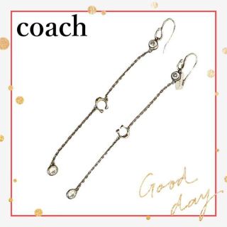 コーチ(COACH)のCOACH コーチ ピアス シルバー ラインストーン Cマーク シグネチャー(ピアス)