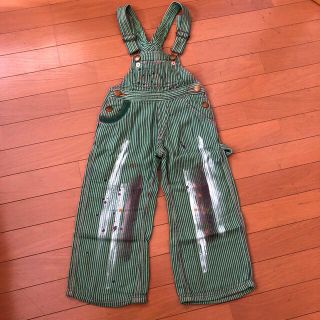 バックアレイ(BACK ALLEY)のバックアレイ　　オーバーオール　グリーン　刺繍　ペンキ　ワッペン (パンツ/スパッツ)