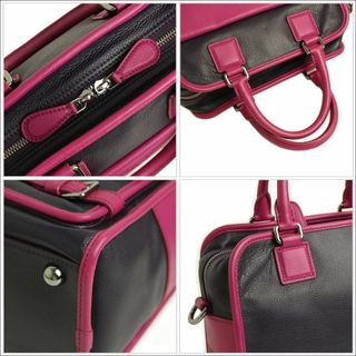 LOEWE - ロエベ クルス レザー 2WAYショルダーバッグ ピンク ネイビー