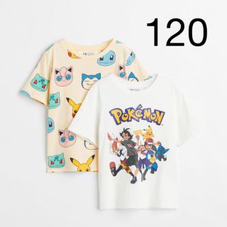 エイチアンドエム(H&M)の《最新作》新品　ポケモン　Tシャツ　2枚セット　120/130(Tシャツ/カットソー)