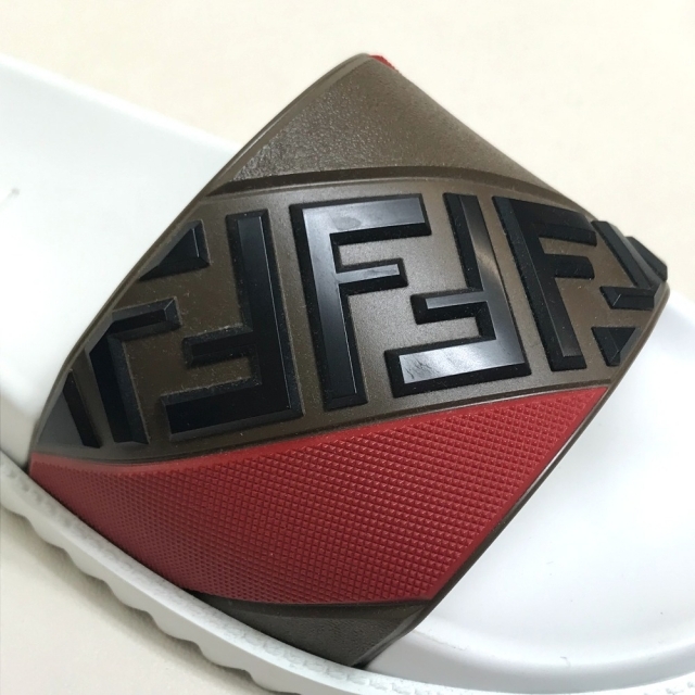 フェンディ 7X1377 ズッカ FF スリッポン スライドサンダル ラバー