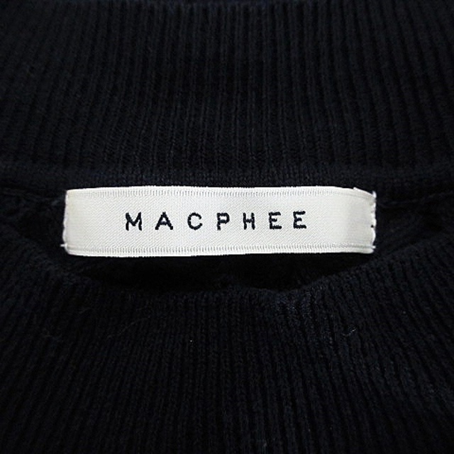 MACPHEE(マカフィー)のマカフィー トゥモローランド ニット カットソー ノースリーブ 総柄 S 紺 レディースのトップス(ニット/セーター)の商品写真