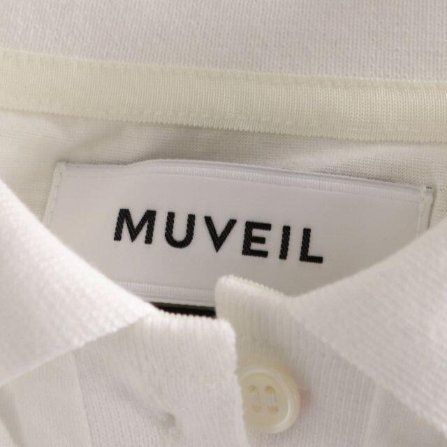 MUVEIL WORK(ミュベールワーク)のMUVEIL ポロシャツ ホワイト フラワーワッペン レディースのトップス(その他)の商品写真