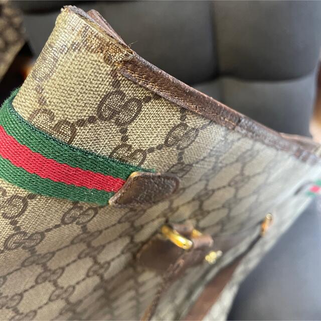 Gucci(グッチ)のOLD GUCCI オールドグッチ トートバッグ シェリーライン GG柄 茶色系 レディースのバッグ(トートバッグ)の商品写真