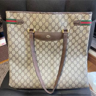 グッチ(Gucci)のOLD GUCCI オールドグッチ トートバッグ シェリーライン GG柄 茶色系(トートバッグ)