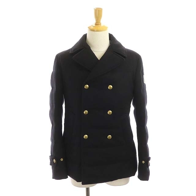 モンクレール MONCLER ガムブルー カシミヤ Pコート 0 濃紺 - ピーコート