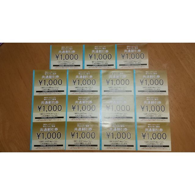 西武株主優待 共通割引券15000円（1000円×15枚）