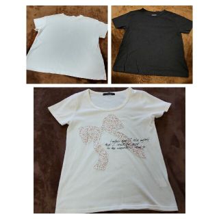 ジーユー(GU)のGU トップス Tシャツ カットソー ジーユー gu 白 黒 ページボーイ(Tシャツ(半袖/袖なし))