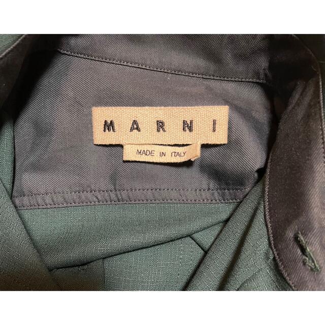 MARNI トロピカルウールシャツ　グリーン