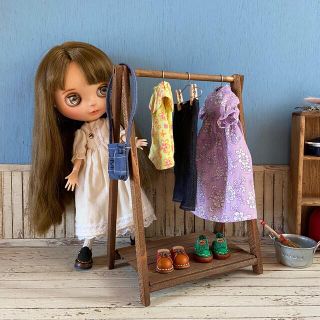   Doll用折りたたみハンガーラック ブラウン Mサイズ(その他)