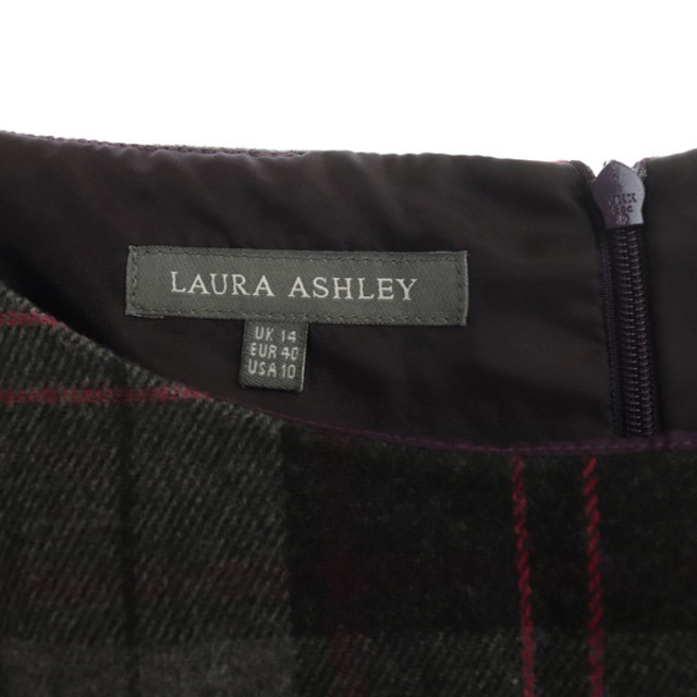 LAURA ASHLEY(ローラアシュレイ)のローラアシュレイ LAURA ASHLEY チェックワンピース ノースリーブ レディースのワンピース(ひざ丈ワンピース)の商品写真