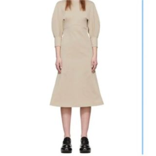 マメ(mame)のmame Classic Cotton Dress beige(ひざ丈ワンピース)