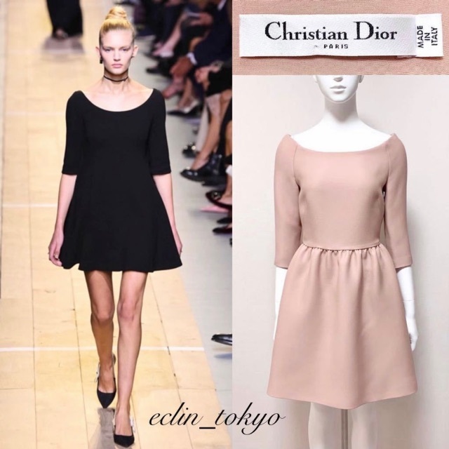 Christian Dior - DIOR 美デコルテ やわらかピンク色 ワンピース E3471