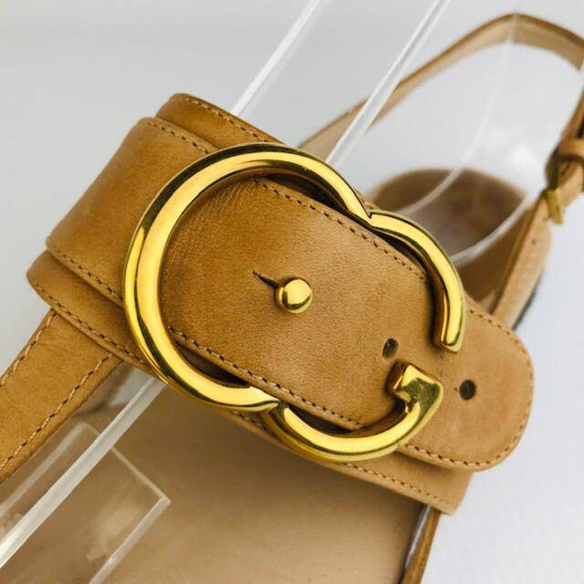 GUCCI - GUCCI☆レザー G金具ベルト付 フラットトングサンダル GUCCI - GUCCI☆レザー G金具ベルト付 フラットトングサンダル