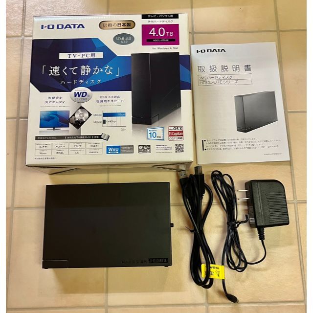 IODATA(アイオーデータ)の【中古】アイオーデータ I・O DATA HDD 4TB HDCL-UTE4K スマホ/家電/カメラのテレビ/映像機器(その他)の商品写真