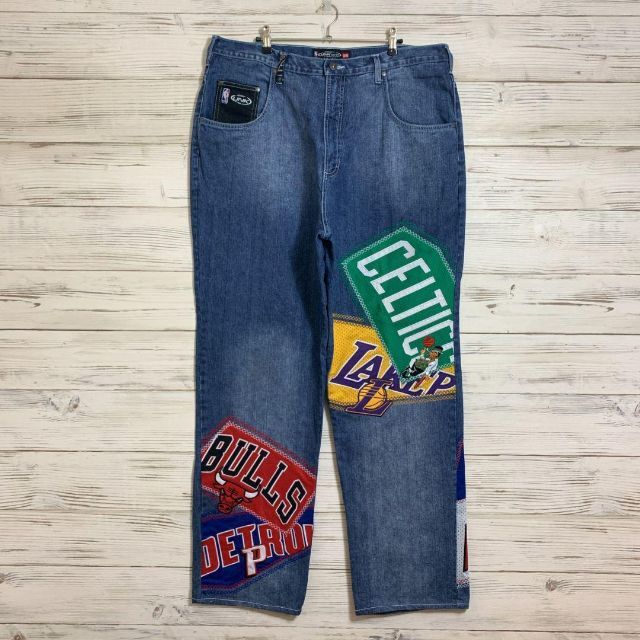 希少モデル】UNK デニムパンツ NBA ブルズ レイカーズ-