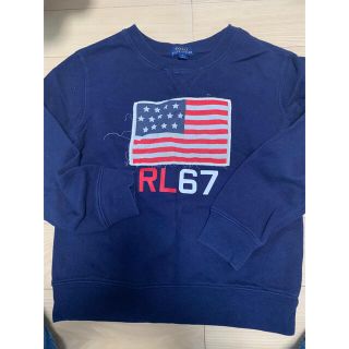 ポロラルフローレン(POLO RALPH LAUREN)のラルフ　ネイビーRLロゴ　クラッシュ加工スウェット(Tシャツ/カットソー)